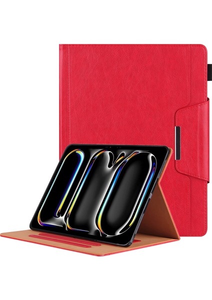 iPad Pro 11 (2024) Ayarlanabilir Standlı Pu Deri Tablet Kılıfı, Otomatik Uyandırma/uyku Özelliği (Yurt Dışından)