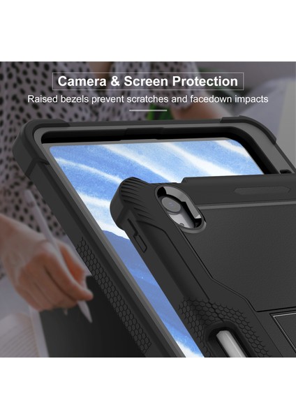 iPad Air 11 (2024) Silikon + Sabit Destekli Pc Tablet Kılıfı (Yurt Dışından) fırsatları