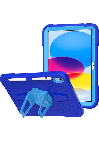 iPad 10.9 (2022) Kickstand Darbeye Dayanıklı Pc + Silikon Tablet Kapağı (Yurt Dışından)