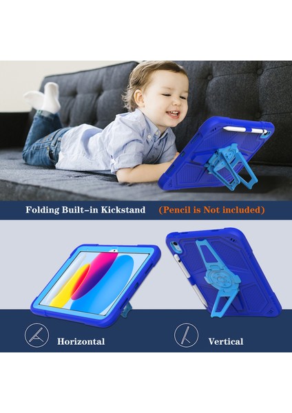 iPad 10.9 (2022) Kickstand Darbeye Dayanıklı Pc + Silikon Tablet Kapağı (Yurt Dışından) fırsatları