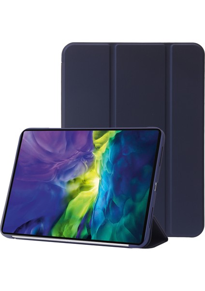 iPad Air 11 (2024) Petek Dokulu Üç Katlı Stand Deri Tablet Kapağı (Yurt Dışından)