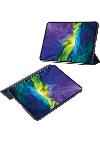 iPad Air 11 (2024) Petek Dokulu Üç Katlı Stand Deri Tablet Kapağı (Yurt Dışından) indirimleri