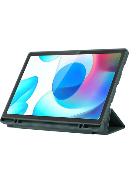 Samsung Galaxy Tab A9+ Üç Katlı Stand Pu Deri Tablet Kılıfı (Yurt Dışından)