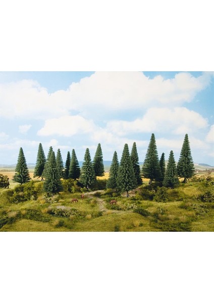 24643 Köknar Ağaçları, 16 Adet, 4-10 Cm. Diorama Malzemesi