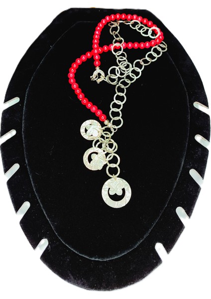 Miniq's Handmade Kırmızı Boncuklu Gümüş Kolye fiyatları