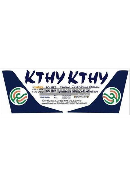 DAT01076 1/144 Kthy, Boeing 737-800, Galatasaray, Dekal Çıkartma