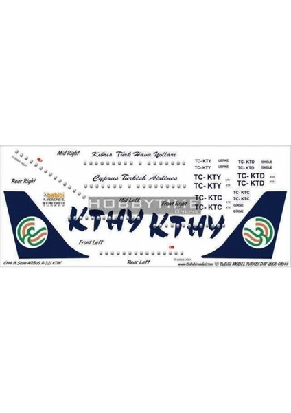 DAT01044 1/144 Kthy, Airbus A321, Dekal Çıkartma