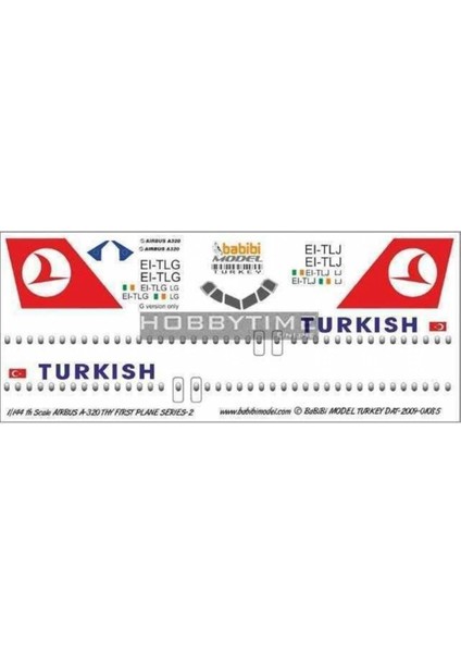 DAT01085 1/144 Thy, Airbus A320, First Plane Serisi-2, Dekal Çıkartma
