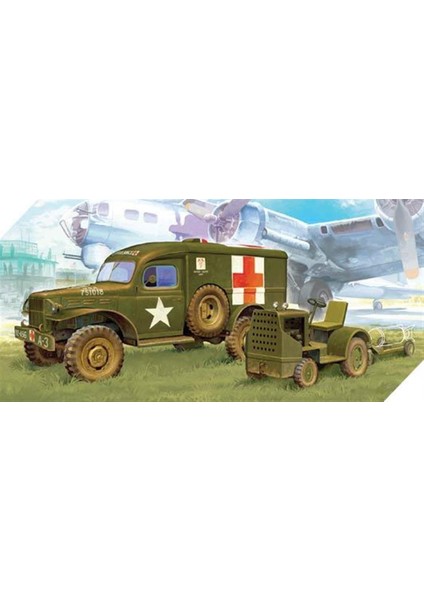 13403 1/72 Ölçek, Amerikan Ambulans ve Çekici Demonte, Plastik Maket Seti