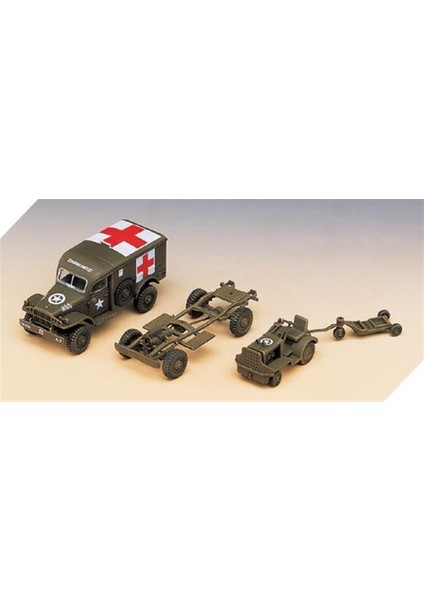 13403 1/72 Ölçek, Amerikan Ambulans ve Çekici Demonte, Plastik Maket Seti modelleri