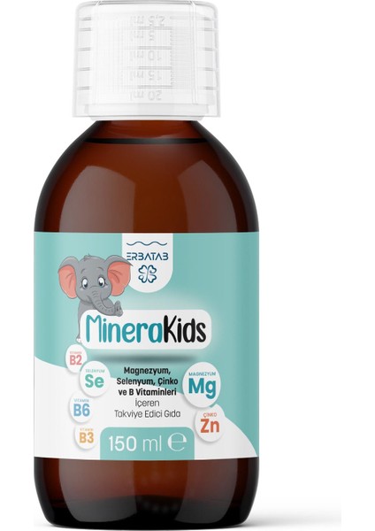 Çocuk Multivitamin ( Magnezyum, Çinko, Selenyum ) Minera Kids 150 ml