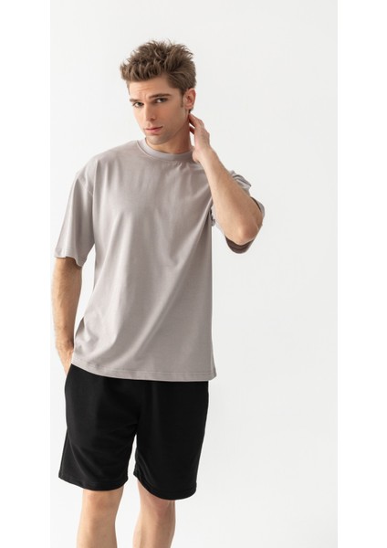 Premium Oversize Tişört Gri