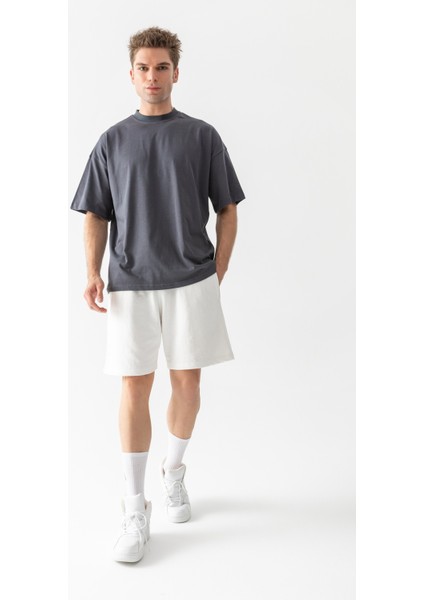 Premium Oversize Tişört Füme