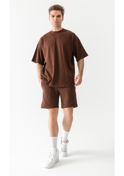 Premium Oversize Tişört Kahverengi modelleri