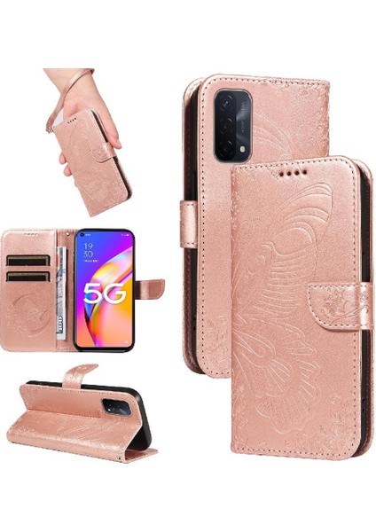 Oppo Için Flip Case A93 5G/A74 5G/A54 5g Ayrılabilir El Kayışı Kabartmalı (Yurt Dışından)