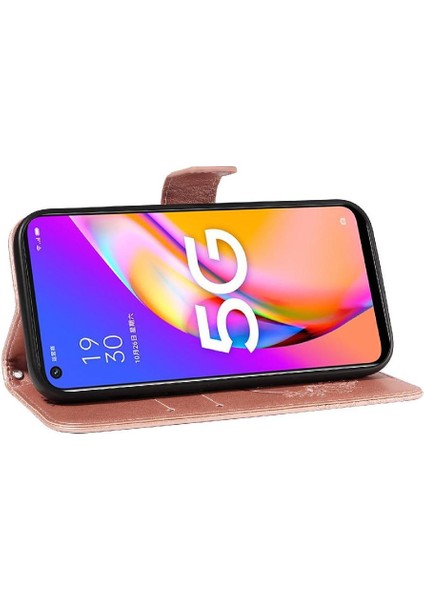 Oppo Için Flip Case A93 5G/A74 5G/A54 5g Ayrılabilir El Kayışı Kabartmalı (Yurt Dışından)