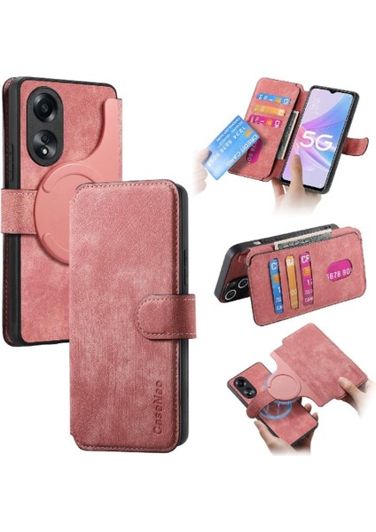 Oppo A78 5g Mıknatıs Koruyucu Malzeme Için Flip Case Retro Kart Standı Cüzdan (Yurt Dışından)