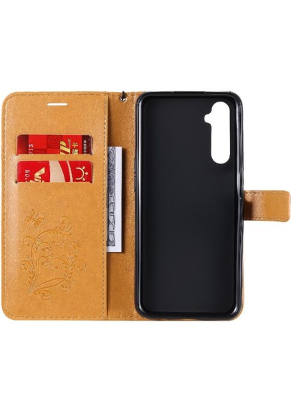 Kart Yuvası Standı ile Realme 6 Için Flip Case Pu Deri Manyetik Kapak Çevirin (Yurt Dışından) modelleri