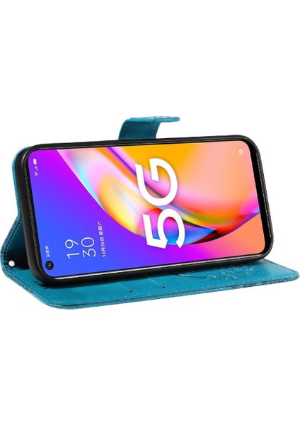 Oppo Için Flip Case A93 5G/A74 5G/A54 5g Ayrılabilir El Kayışı Kabartmalı (Yurt Dışından)