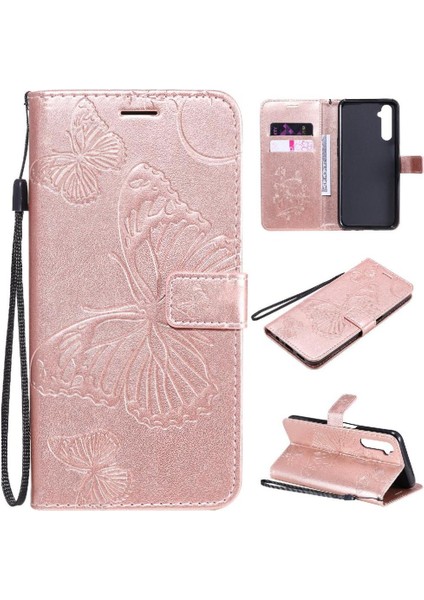 Kart Yuvası Standı ile Realme 6 Için Flip Case Pu Deri Manyetik Kapak Çevirin (Yurt Dışından)