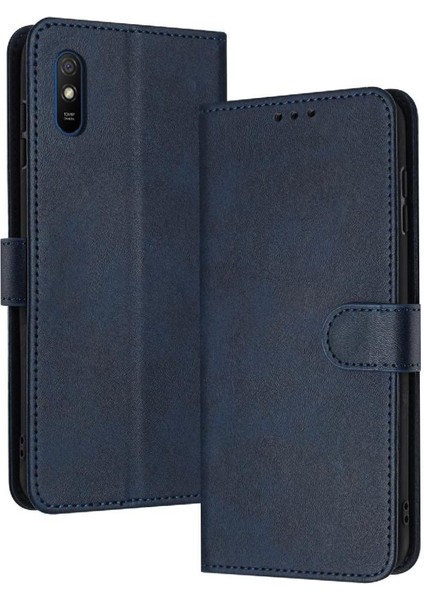 Kart ile Toka ile Xiaomi Redmi 9A Kickstand Saf Renk Için Flip Case (Yurt Dışından)