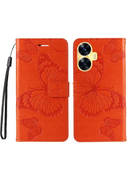 Kart Yuvası Standı Manyetik ile Realme C55 4g Flip Kickstand Için Flip Case (Yurt Dışından)