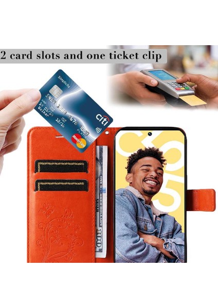 Kart Yuvası Standı Manyetik ile Realme C55 4g Flip Kickstand Için Flip Case (Yurt Dışından)