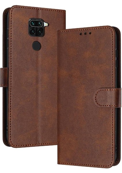 Xiaomi Redmi Not 9 Için Flip Case 4g Kart Yuvası ile Saf Renk Pu Deri (Yurt Dışından)