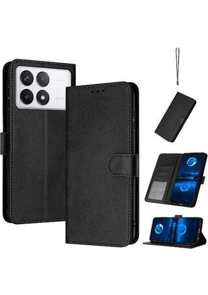Kart Yuvası Kickstand Pu Deri ile Xiaomi Poco X6 Pro Için Flip Case (Yurt Dışından)