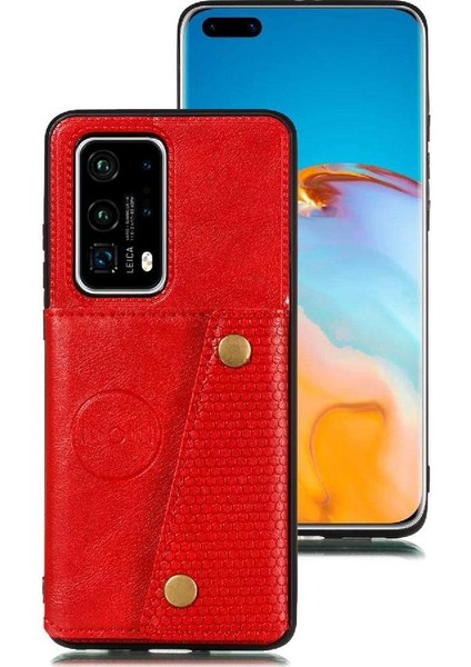 SZY Mall Huawei P40 Pro Kickstand Buit Için Cüzdan Kılıf Demir Cüzdan Kılıf Kartı (Yurt Dışından)