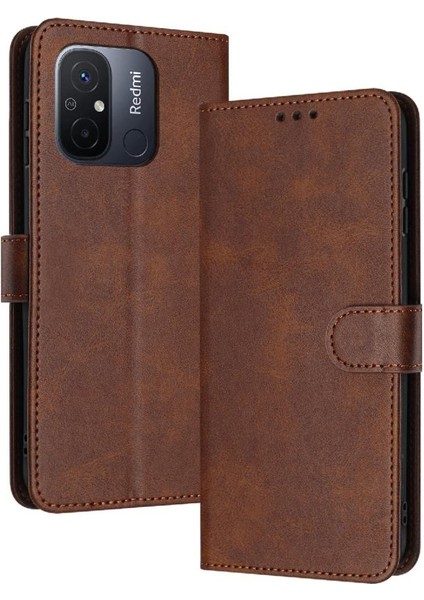 Xiaomi Redmi Için Flip Case 11A 4g Saf Renk Kart Yuvası ile Kickstand Pu (Yurt Dışından)