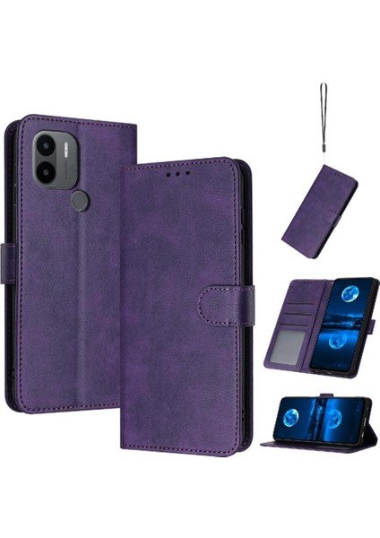Kart Yuvası ile Xiaomi Redmi A2 Artı Kickstand Için Flip Case Pu Deri (Yurt Dışından)