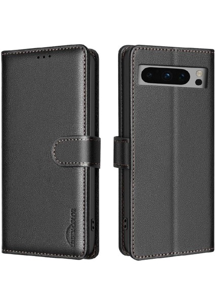 Google Piksel 8 Pro Cüzdan Kart Tutucu Kickstand Rfıd Pu Için Flip Case (Yurt Dışından)