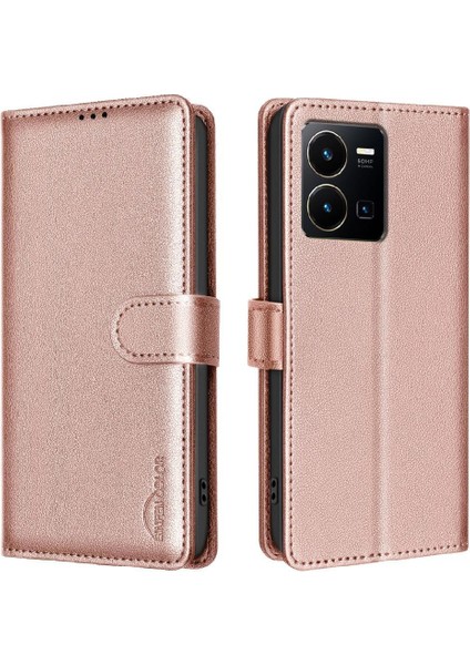 Vıvo Y35 4g Cüzdan Rfıd Engelleme Pu Deri Manyetik Kart Için Flip Case (Yurt Dışından)