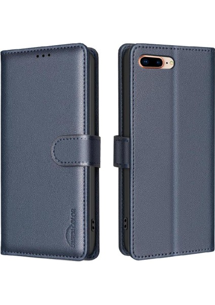 IPhone 7/8 Için Flip Case Manyetik Kart Tutucu Kickstand Rfıd Engelleme Pu (Yurt Dışından)