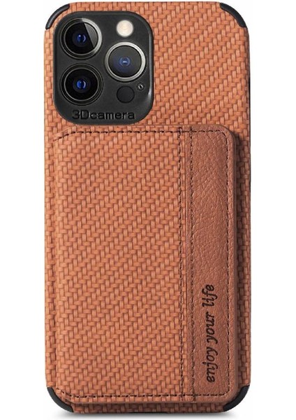 IPhone 13 Için Kılıf Pro Max Standı Fonksiyonu Rfıd Engelleme Manyetik Kart (Yurt Dışından)