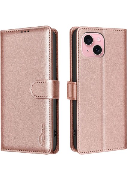 IPhone 14 Için Flip Case Artı Pu Deri Rfıd Engelleme Kart Tutucu Cüzdan (Yurt Dışından)
