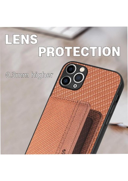 IPhone 11 Için Kılıf Pro Max Manyetik Kart Tutucu Standı Fonksiyonu Rfıd Kamera (Yurt Dışından)