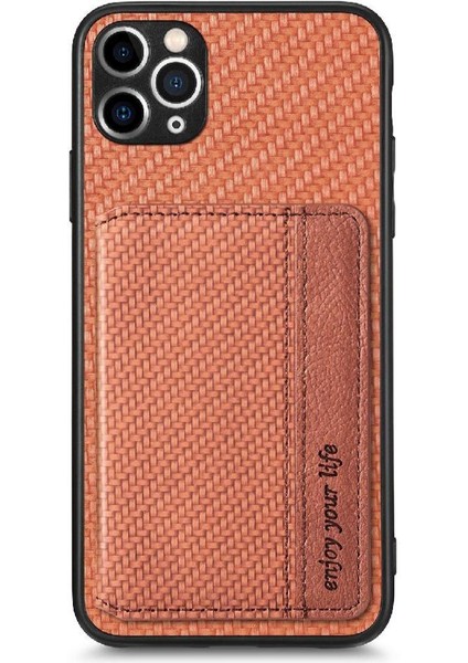 IPhone 11 Için Kılıf Pro Max Manyetik Kart Tutucu Standı Fonksiyonu Rfıd Kamera (Yurt Dışından)