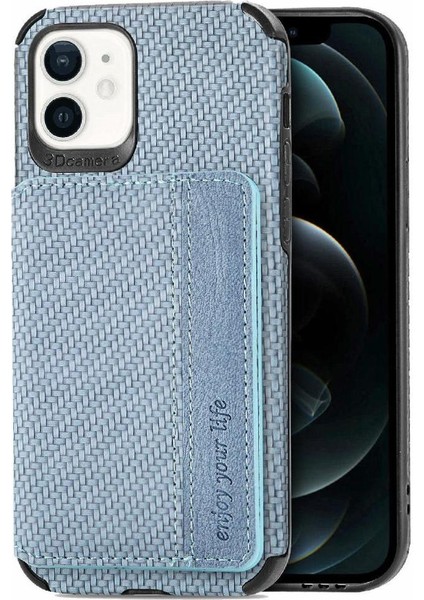 IPhone 12 Için Kılıf Mini Manyetik Kart Tutucu Standı Fonksiyonu Rfıd Engelleme (Yurt Dışından)