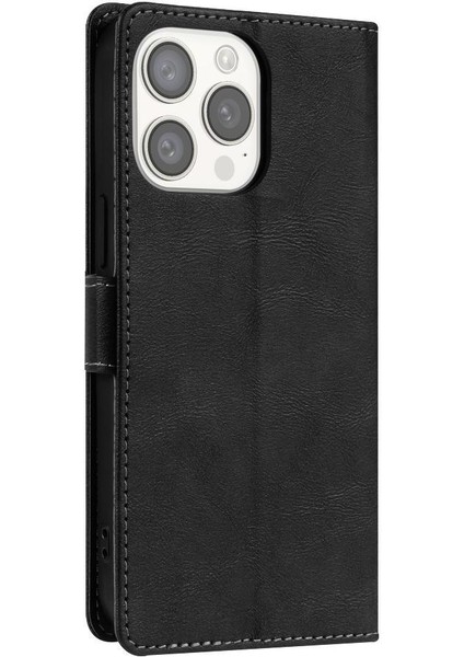 IPhone 15 Için Flip Case Pro Max Manyetik Kapatma Kart Yuvaları Anti Kayma Yan (Yurt Dışından)