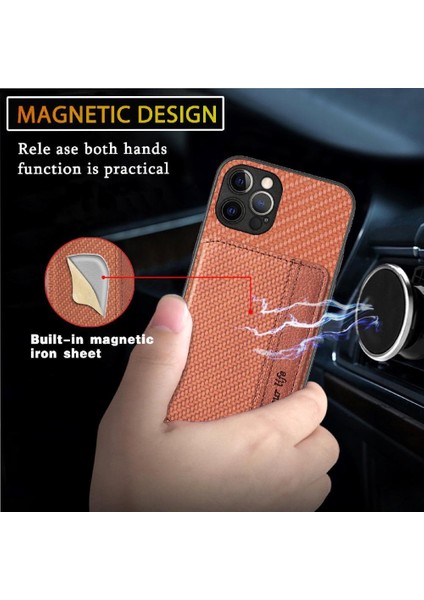 IPhone 12 Için Kılıf Pro Komple Kamera Güvenlik Manyetik Kart Tutucu Rfıd (Yurt Dışından)