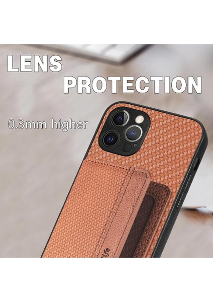 IPhone 12 Için Kılıf Pro Komple Kamera Güvenlik Manyetik Kart Tutucu Rfıd (Yurt Dışından)