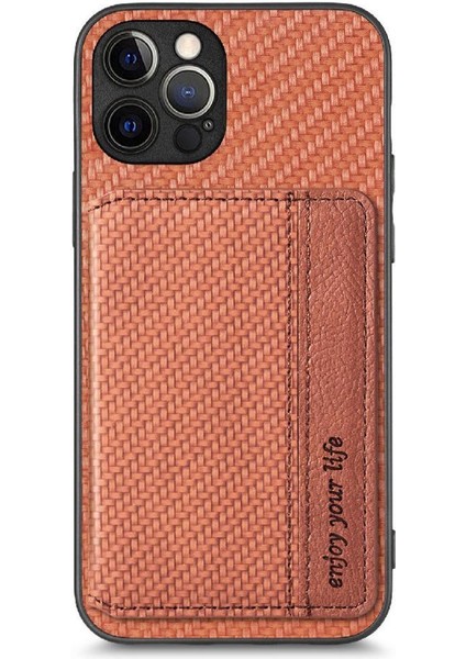 IPhone 12 Için Kılıf Pro Komple Kamera Güvenlik Manyetik Kart Tutucu Rfıd (Yurt Dışından)