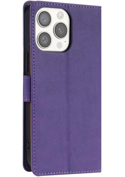 IPhone 15 Için Flip Case Pro Kart Yuvaları Anti Kayma Yan Cep Manyetik (Yurt Dışından)