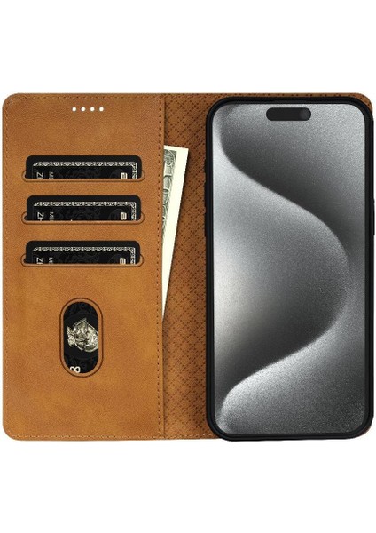 IPhone 14 Için Flip Case Pro Çift Katmanlı Koruma Kartı Yuvaları Yan Cep (Yurt Dışından)