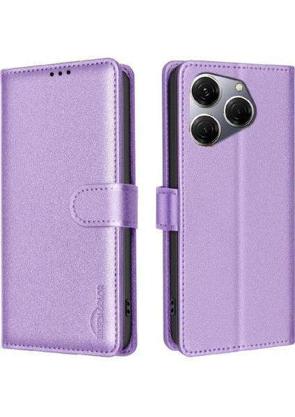 Tecno Spark 20 Pro Manyetik Kart Tutucu Kickstand Cüzdan Pu Için Flip Case (Yurt Dışından)