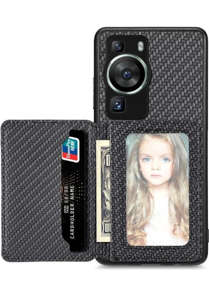 Huawei P60 Manyetik Kart Tutucu Standı Fonksiyonu Rfıd Engelleme Için Kılıf (Yurt Dışından)