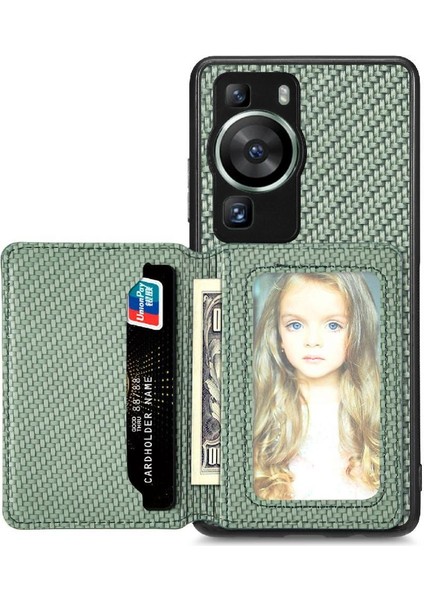 Huawei P60 Manyetik Kart Tutucu Standı Fonksiyonu Rfıd Engelleme Için Kılıf (Yurt Dışından)