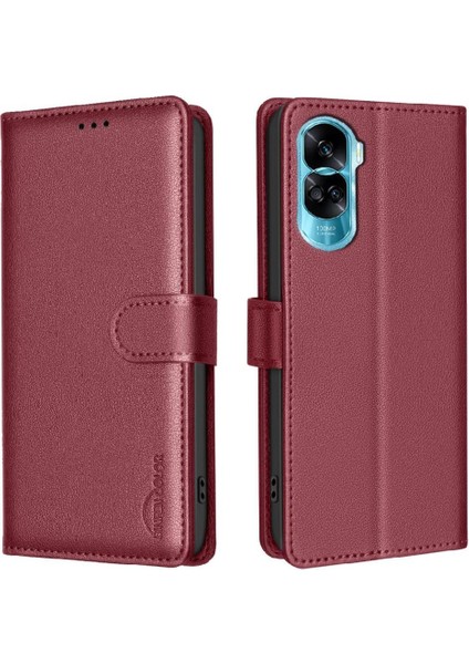 Onur Için Flip Case 90 Lite 5g Cüzdan Pu Deri Rfıd Engelleme Kart Tutucu (Yurt Dışından)